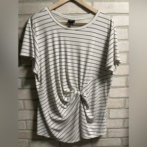 Worthington white and black striped Blouse XL